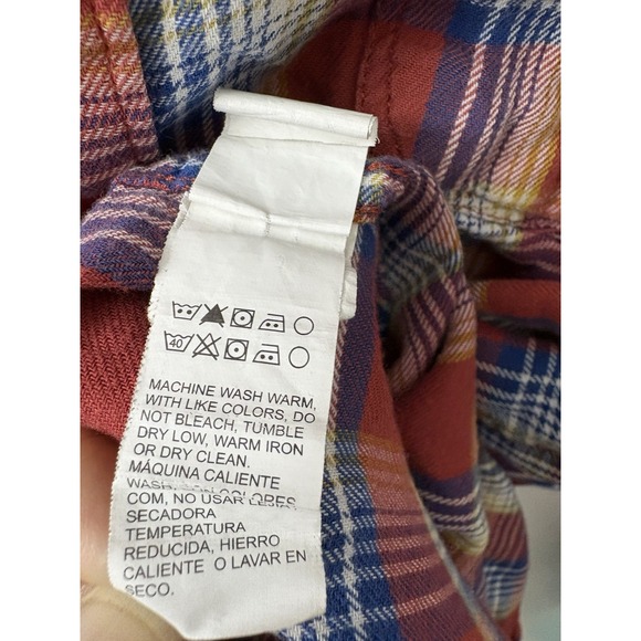 Lucky Brand Snap Button Up Women's Med Western Classic Fit Red Plaid w/ Pockets - Picture 8 of 11